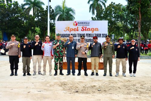 Kapolresta Pekanbaru Hadiri Apel Siaga Pengawasan Masa Tenang Pemilu 2024
