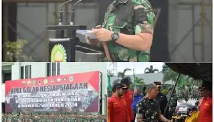 Korem 031/WB Lakukan Kegiatan Apel Kesiapsiagaan Penanggulan Bencana Karhutla 2024