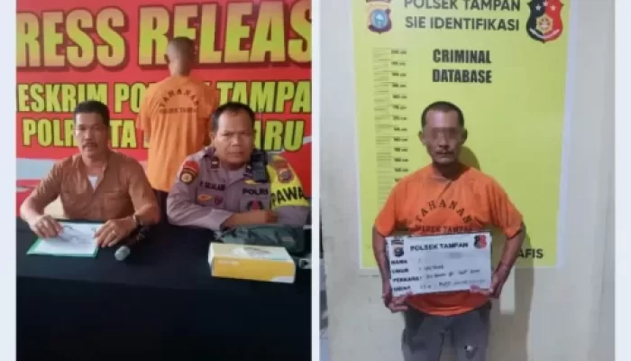 Pelaku Pengancaman Di Loket PT. Sari Kencana Pekanbaru Dibekuk Polsek Tampan
