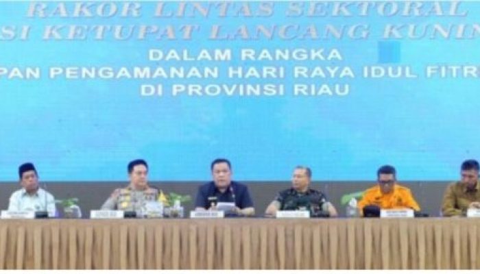 Menjelang Hari Raya Idul Fitri 1445 H, Polda Riau Menggelar Rapat Koordinasi Lintas Sektoral Operasi KLK