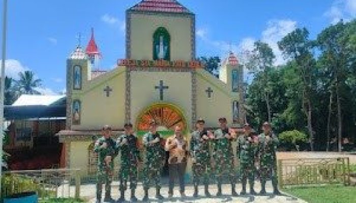 Lakukan Kegiatan Safari Ramadhan, Satgas Yonkav 6/NK Kunjungi Pos Perbatasan Indonesia – Timor Leste