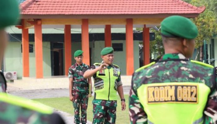 Kodim 0812/Lamongan Siagakan Ratusan Prajurit Untuk Mengamankan Arus Mudik Lebaran 2024