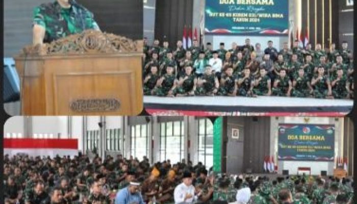 Danrem 031/WB Pimpin Acara Doa Bersama Peringatan HUT Ke-65 Korem 031/WB di Auditorium Kaharuddin Nasution