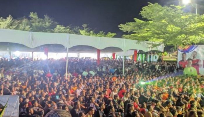 Piala AFC U-23, Polres Kuansing Gelar Nobar Semifinal Piala AFC U-23 di Taman Jalur Kuantan Tengah
