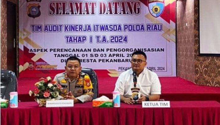 Meminimalisir Penyimpangan dan Meningkatkan Kualitas, Polresta Pekanbaru Laksanakan Pembukaan Audit Kinerja Itwasda Polda Riau Tahap I TA. 2024