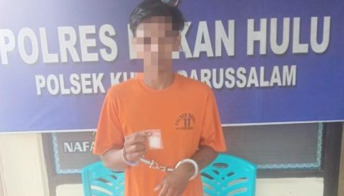 Sering Transaksi Sabu, Polsek Kuntodarussalam Amankan Seorang Pria di Desa Kota Raya Beserta BB Seberat 5,26 gram