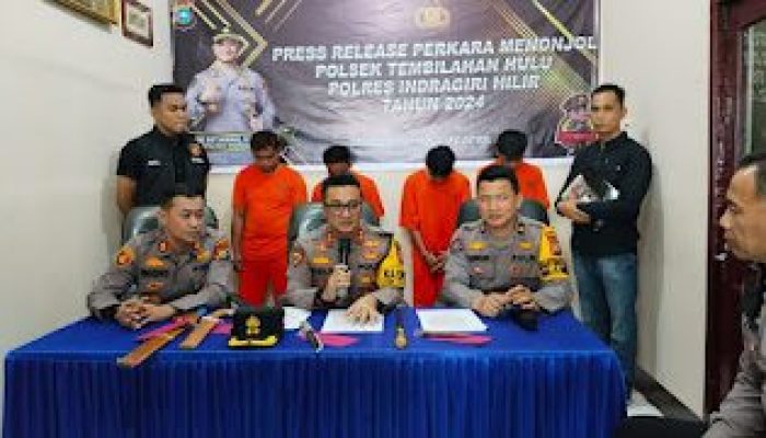 Polisi Berhasil Meringkus Empat Pelaku Begal Bersajam di Inhil