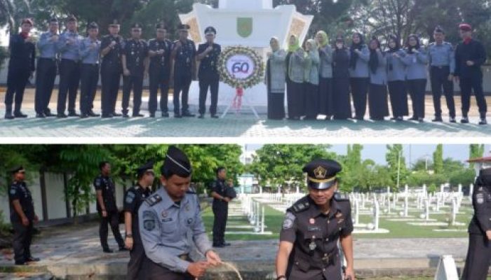 Memperingati HBP Ke-60, Rutan Pekanbaru Lakukan Kegiatan Tabur Bunga di TMP Kusuma Dharma Pekanbaru