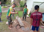 Giat Bantu Pembangunan, Satgas Pamtas Yonarmed 10/ Bradjamusti Bantu Masyarakat Bangun Masjid Nurul Hidayah Nanga Bayan Menjelang Masa Purna Tugas