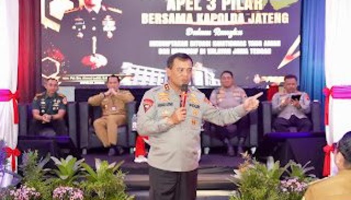 Beri Jaminan Rasa Aman Bagi WNI, Kapolda Jateng Irjen Pol Ahmad Luthfi Gelar Apel Tiga Pilar Se-Kabupaten Wonogiri