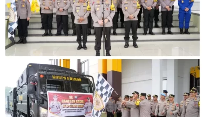 Peduli Bencana Sumbar, Polda Riau Kirim Bantuan Logistik Ke Sumatera Barat