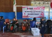 Kegiatan Donor Darah Dilaksanakan Oleh Satgas Pamtas RI-Malaysia Yonarmed 16/TK di Wilayah Perbatasan