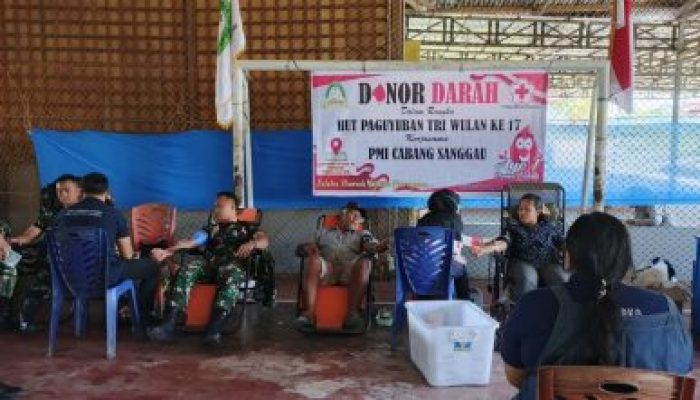 Kegiatan Donor Darah Dilaksanakan Oleh Satgas Pamtas RI-Malaysia Yonarmed 16/TK di Wilayah Perbatasan