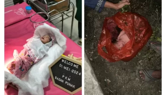 Warga Batu Enam Dihebohkan Dengan Penemuan Bayi Terbungkus Plastik di Tepi Jalan Murlyorejo Rohil