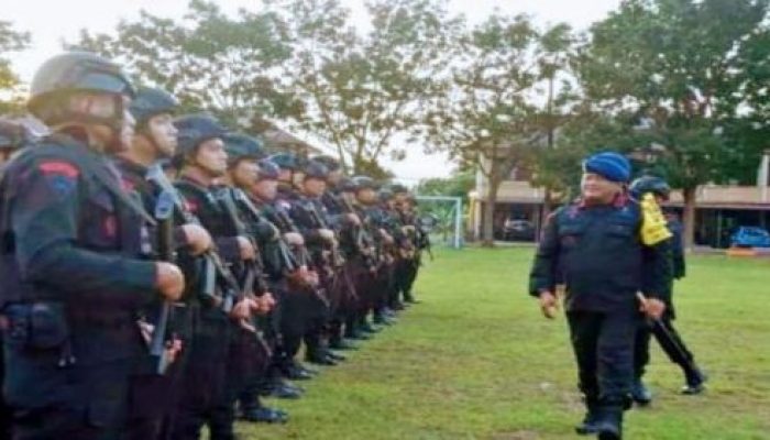 Pengamanan Kunker Presiden Jokowi Ke Riau, Polda Riau Kerahkan Ratusan Personel Satuan Brimob