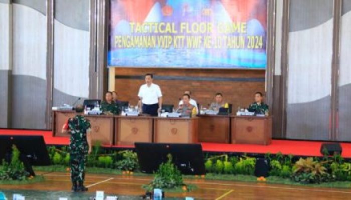 Simulasikan Pengamanan KTT WWF Ke-10, TNI-POLRI Gelar TFG Gabungan di Gedung Yudomo Prajaraksaka Kepaon Denpasar
