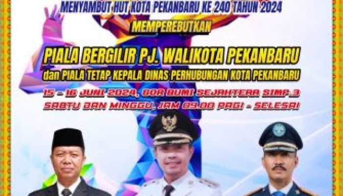 Sambut HUT Kota Pekanbaru Ke 240, Dishub Pekanbaru Gelar Kejuaraan Bola Volley Putra U 17