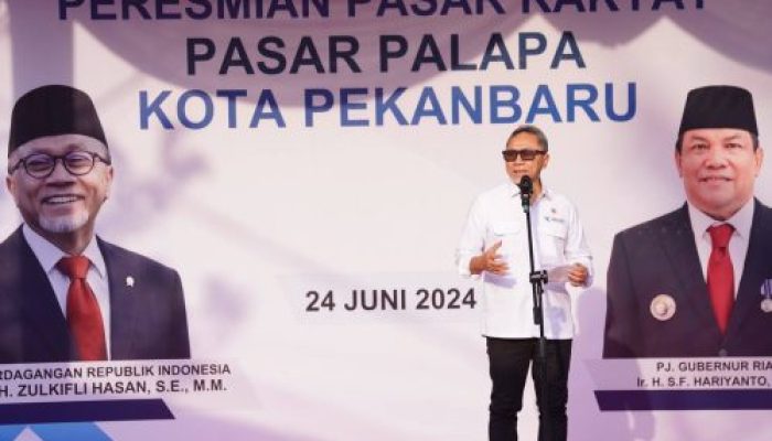 Pasar Rakyat Palapa Pekanbaru Diresmikan Langsung Mendag RI Zulkifli Hasan
