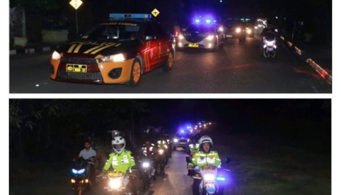 Jaga Kamtibmas dan Cegah Kriminalitas, Polres Kampar Laksanakan Patroli Skala Besar dan KRYD Pada Malam Hari
