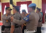 Kapolres Kampar Pimpin Langsung Upacara Sertijab Kasat Samapta dan Kapolsek Kampar Kiri Hilir di Aula Sanika Satyawadah