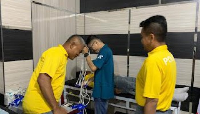 Pastikan Kesehatan Personel, Tim Biddokkes Polda Riau Lakukan Cek Kesehatan Personel Polres Kampar