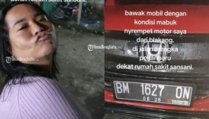 Usai Mahasiswi Cantik,Terbitlah Ibu Cantik Mabuk Tabrak Pemotor Di Pekanbaru
