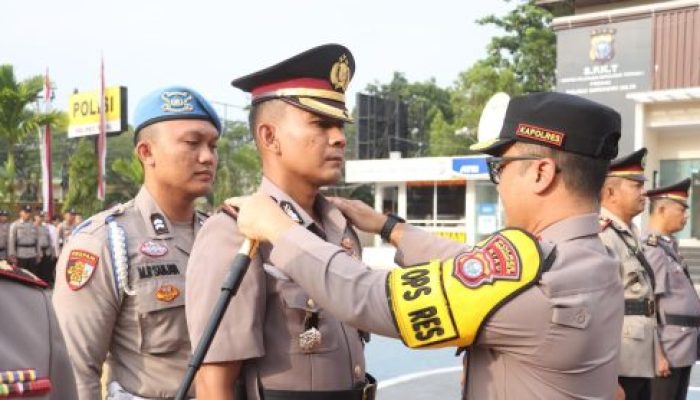 Kapolres Inhil Pimpin Upacara Sertijab Wakapolres, Kabag Ops dan Kapolsek Mandah