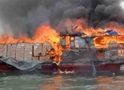 Kapal Lintas Batas Punya Pengusaha Asal Selatpanjang Terbakar di Perbatasan Indonesia – Malaysia