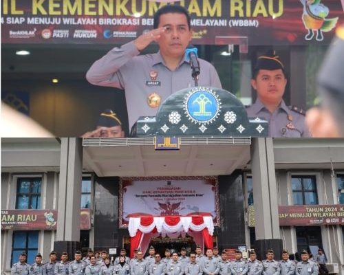Peringati Hari Kesaktian Pancasila, Lapas Narkotika Rumbai Ikuti Upacara Pada Kanwil Kemenkumham Riau
