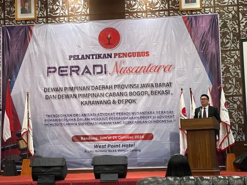 Ketum Ronald Samuel Wuisan Resmi Lantik Ketua DPD Jawa Barat Peradi Nusantara Daud Ismullah S.H di West Point Hotel Bandung