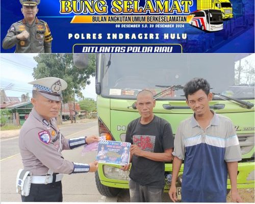 Kasat Lantas Polres Inhu Hentikan Kendaraan Angkutan dan Sepeda Motor, Ternyata Ini Yang Terjadi