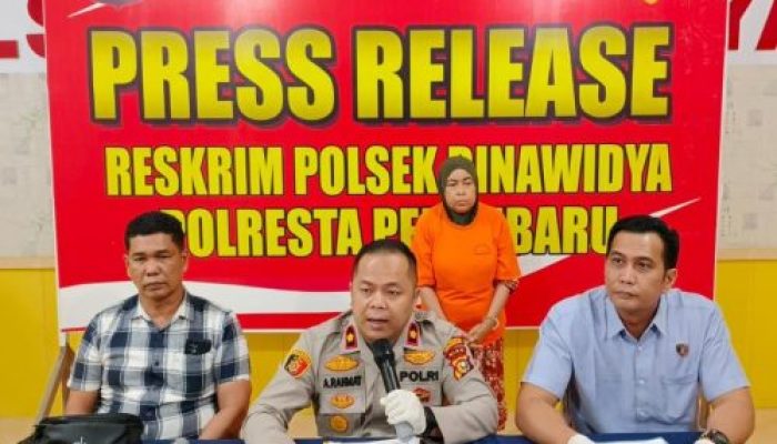 Pelaku Copet dipasar Baru Panam berhasil diamankan di mapolsek Binawidya