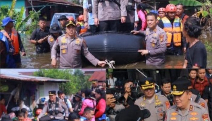 Kapolda Riau Tinjau Penanganan Banjir di Rumbai, Salurkan Bantuan dan Gelar Trauma Healing