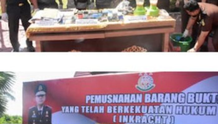Kejari Bengkalis Musnahkan Barang Bukti dari 56 Kasus yang Telah Berkekuatan Hukum Tetap