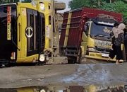 Jalan Rusak Parah, Tiga Truk Tumbang dalam Sepekan di Kecamatan Enok, Inhil
