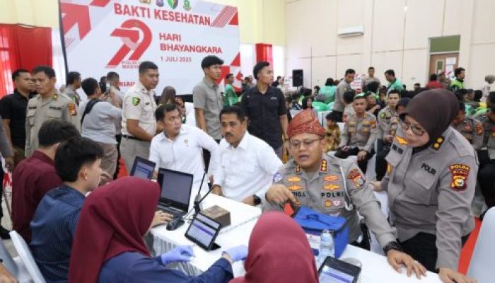 Polda Riau Gelar Bakti Kesehatan Dalam rangka Menyambut HUT Bhayangkara ke-79