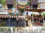 Peringati HUT Bhayangkara ke-79, Polres Tanjung Perak Tabur Bunga di TMP Wage Rudolf Supratman
