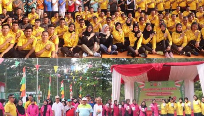 Semarak Hari Bhayangkara ke-79: Polres Pelalawan Gelar Olahraga Bersama TNI, Kejaksaan, dan Pemkab