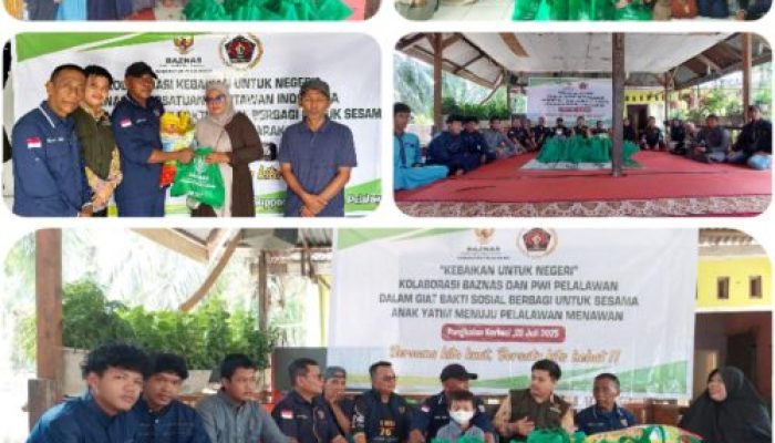 Kolaborasi Baznas Pelalawan, PWI Pelalawan Menggelar Baksos di Panti Asuhan & Pondok Tahfidz