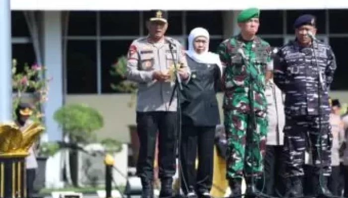 Polda Jawa Timur Gelar Apel dan Doa Bersama Forkopimda dan Puluhan Ormas Untuk Jogo Jatim