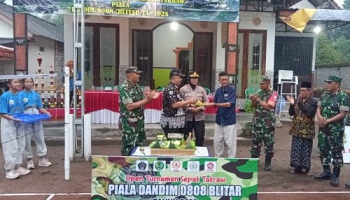 Semarak HUT TNI Ke 80, Kodim 0808 Gelar Turnamen Sepak Takraw Di Blitar