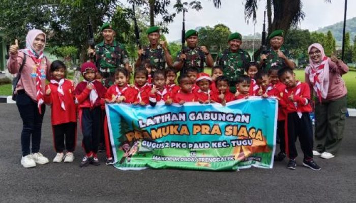 Kodim 0806/Trenggalek Jadi Kelas Kebangsaan, TNI Ajak Anak PAUD Belajar Cinta Indonesia