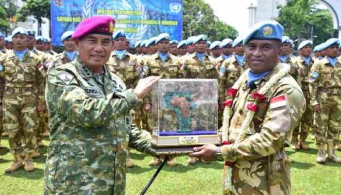 Komandan Pasmar 1 Ikuti Upacara Penyambutan Prajurit Usai Bergabung Dalam Misi PBB