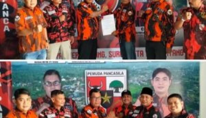 Ketua MPC Syahmadi Malau Menyerahkan SK PAC Kec. Kunto Darussalam dan PAC Kec. Bangun Purba Kabupaten Rokan Hulu