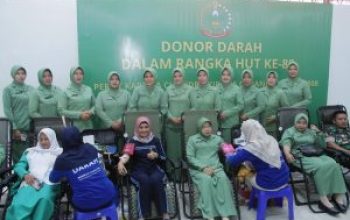 Setetes Darah Sejuta Harapan, Peringati HUT Persit Ke 80 Kodim 0808 Blitar Gelar Donor Darah