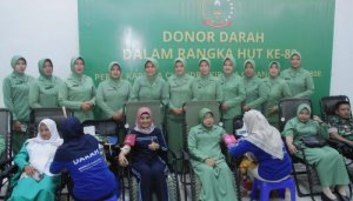 Setetes Darah Sejuta Harapan, Peringati HUT Persit Ke 80 Kodim 0808 Blitar Gelar Donor Darah