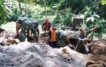 TMMD Ke 127 Fokus Tingkatkan Infrastruktur Desa, Jembatan Penghubung Mulai Dicor