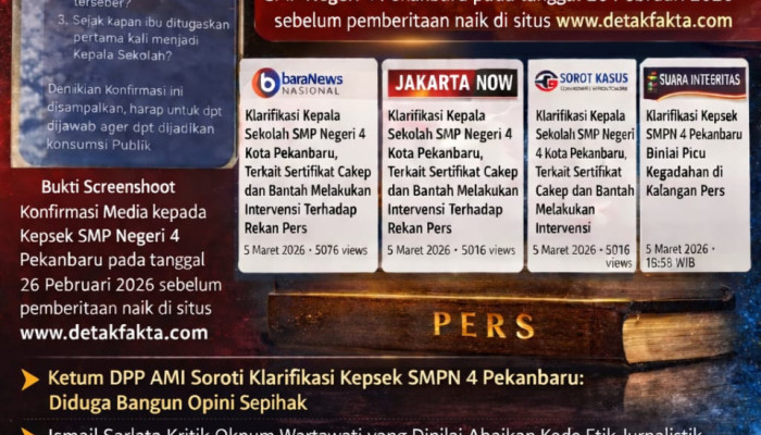Polemik Sertifikat Cakep Kepsek SMPN 4 Pekanbaru Memanas, DPP AMI Angkat Bicara