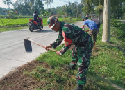 Babinsa Ngoran Bersama Warga Gelar Kerja Bakti, Ciptakan Lingkungan Bersih Dan Aman