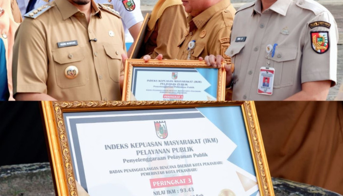 Wako Pekanbaru Serahkan Apresiasi kepada Sejumlah OPD atas Capaian Kinerja